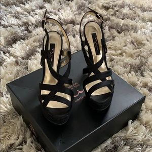 Nina Pallie Black Platform Sandals Size 9 M